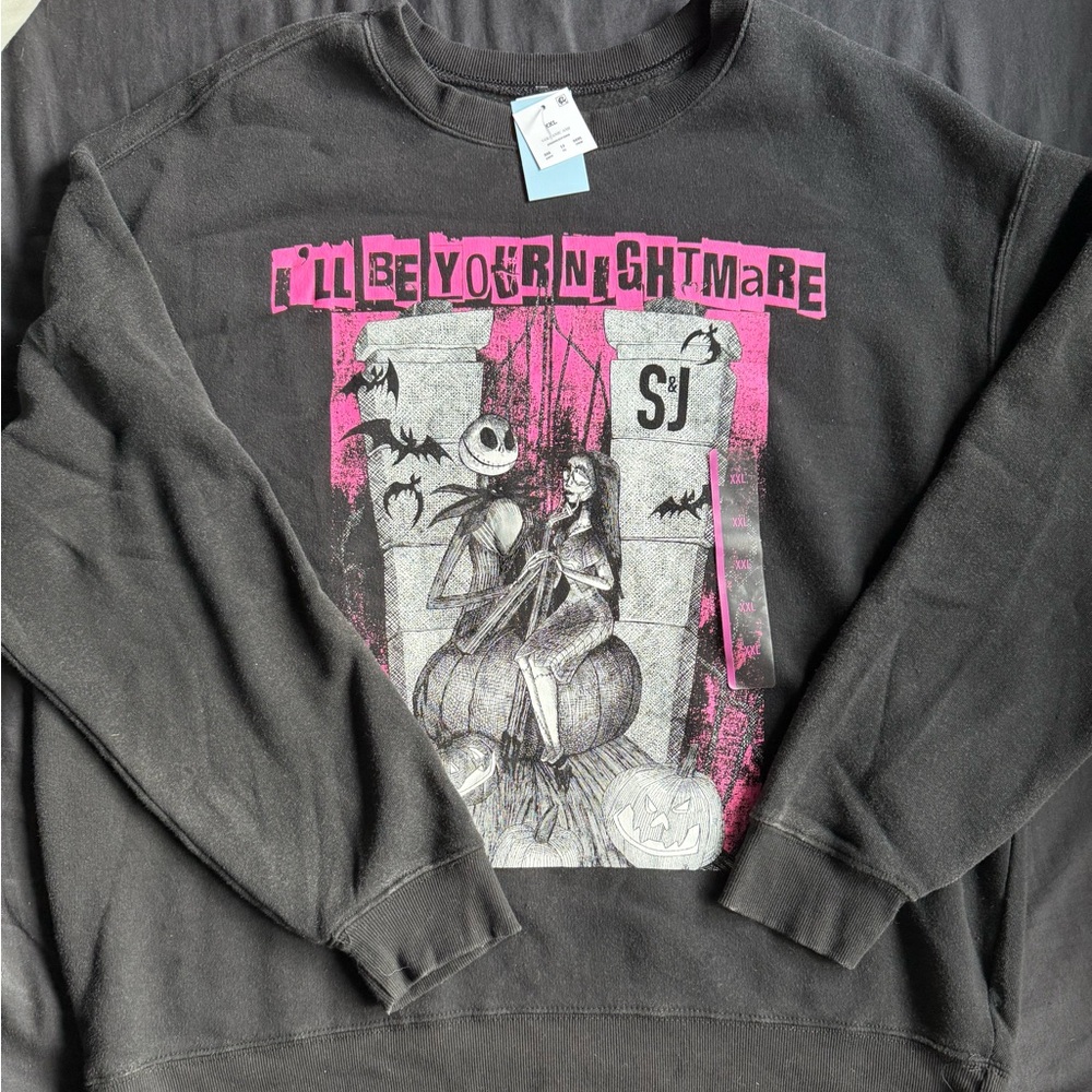 Disney Black and Pink Nightmare Graphic Sweatshirt